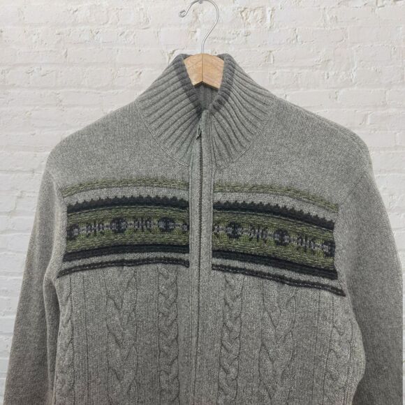 Banana Republic Merino Wool Chunky Cable Knit Cardigan Full-Zip Size L - Picture 5 of 16